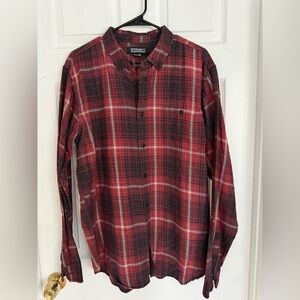 Ezekiel Plaid Red and Black Men'sLS Button-Up Shirt (XL)